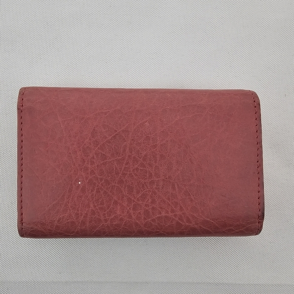 Balenciaga Motocross Leather Key Case Wallet Terracotta Pink Authentic - Picture 3 of 12
